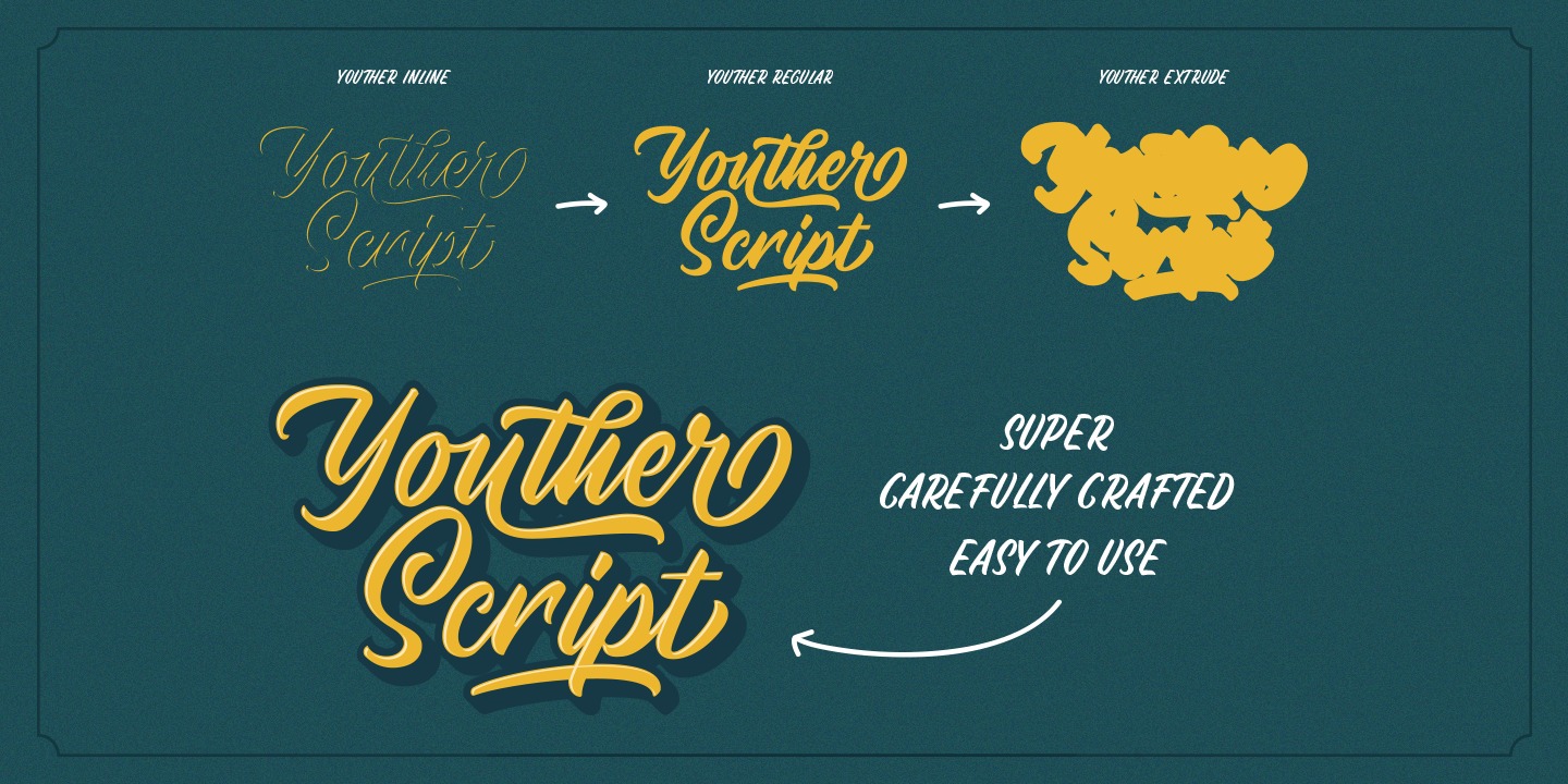 Youther Script Inline Font preview